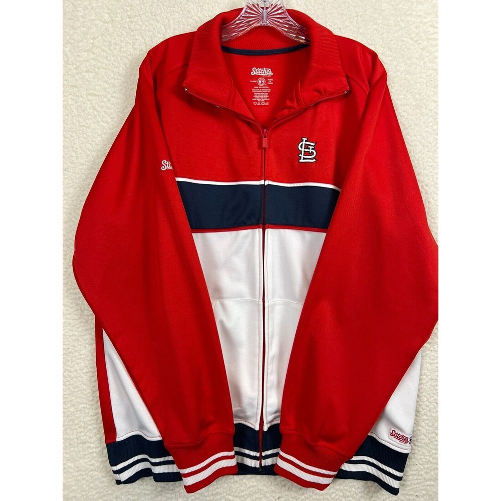 St Louis Cardinals Jacket Mens‎ XL Stitches Track Full Zip Long Sleeve MLB
